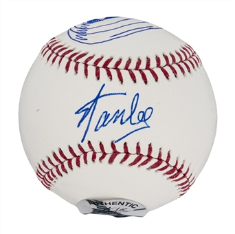 Stan Lee Signed Baseball With Michael Golden Sketch of Captain Americas Shield (Stan Lee Hologram and JSA)